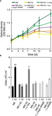 Arginine as the sole nitrogen source for Ostreococcus tauri growth: Insights on nitric oxide synthase enzyme